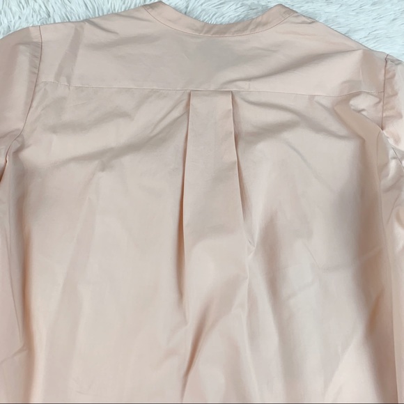 Grey Jason Wu long sleeve ruffle button up shirt collarless peach - Picture 9 of 10
